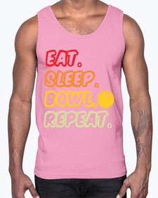 eat sleep bowl repeat 349#- bowling- Cotton Tank