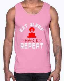 eat sleep hack repeat 48#- computer- Cotton Tank