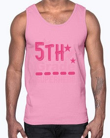 fifth Grade Superhero 92#- fifth grade- Cotton Tank