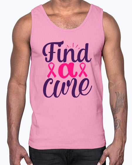 find a cure- breast cancer- Cotton Tank