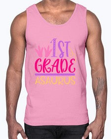 first grade asaurus 117#- first grade- Cotton Tank