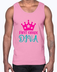 first grade diva 128#- first grade- Cotton Tank