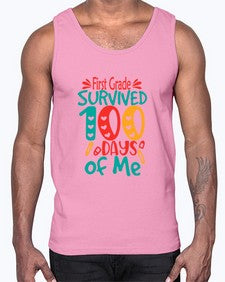 first grade survived one hundred days of me 158#- first grade- Cotton Tank