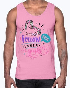 follow your inner sparkle 141#- unicorn- Cotton Tank