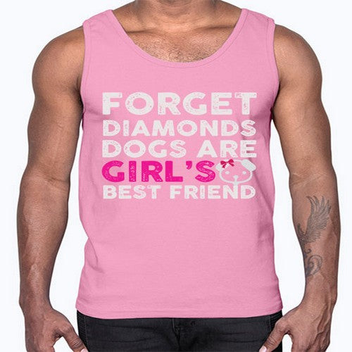 forget diamonds dogs 141#- dogs- Cotton Tank