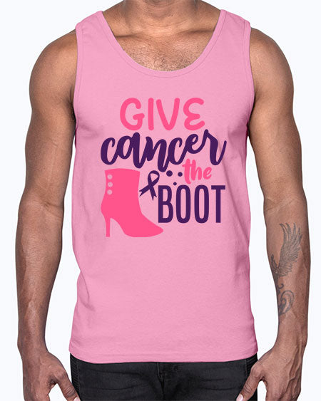 give cancer the boot Style 11#- breast cancer- Cotton Tank