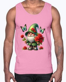 gnome with butterfly 11#- gnome- Cotton Tank