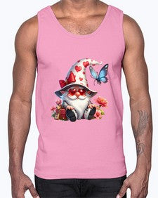 gnome with butterfly 13#- gnome- Cotton Tank