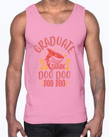 graduate shark doo doo doo doo 221#- graduation- Cotton Tank