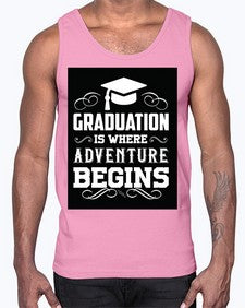 graduation is where adventure begins 224#- graduation- Cotton Tank