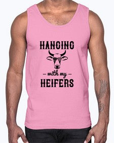 hanging with my heifers 501#- western- Cotton Tank