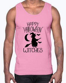 happy halloween witches 35#- witch- Cotton Tank