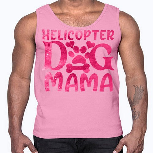 helicopter dog mama 148#- dogs- Cotton Tank
