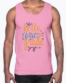 hello first grade 276#- first grade- Cotton Tank