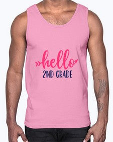 hello second grade 323#- second grade- Cotton Tank