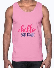 hello third grade 341#- third grade- Cotton Tank