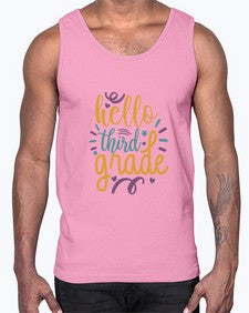 hello third grade 344#- third grade- Cotton Tank