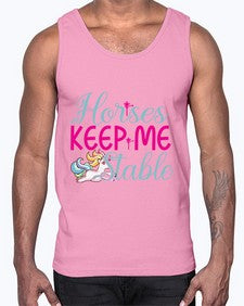 horses keep me stable 170#- unicorn- Cotton Tank
