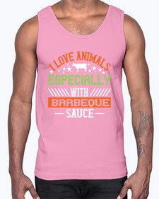 i love animals especially with barbeque sauce 1133#- vegan- Cotton Tank