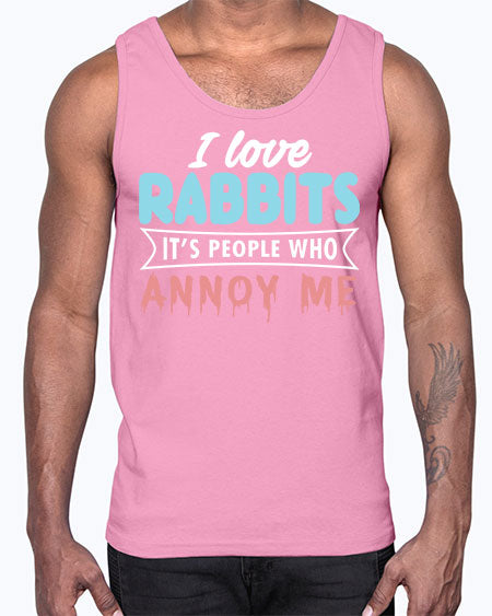i love rabbits its people who annoy me- rabbit- Cotton Tank