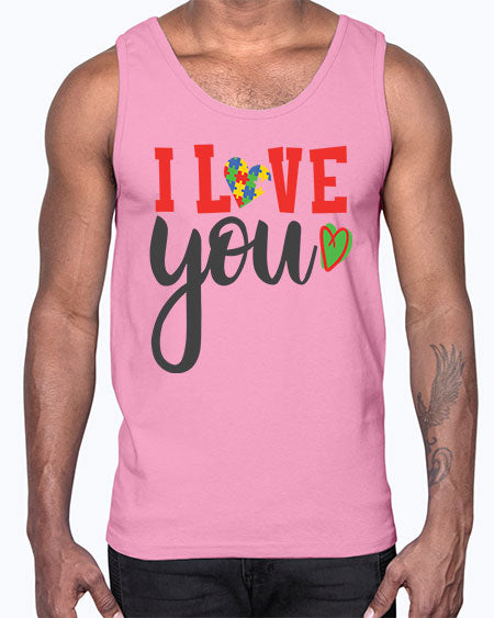 i love you Style 23#- autism- Cotton Tank