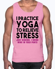 i practice yoga 297#- yoga- Cotton Tank