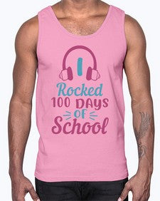 i rocked one hundred days of school 376#- one hundred days- Cotton Tank