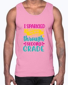 i sparkled my way through second grade 378#- second grade- Cotton Tank