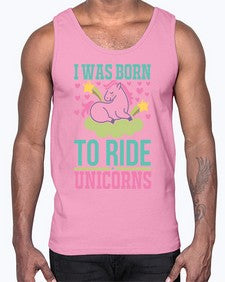 i was born to ride unicorns 206#- unicorn- Cotton Tank