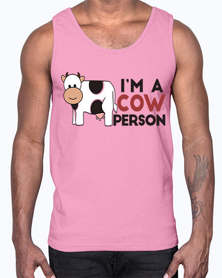 im a cow person- cow- Cotton Tank