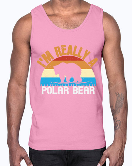 im really a polar bear 149#- bears - animals- Cotton Tank