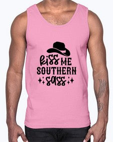 kiss me southern sass 711#- western- Cotton Tank