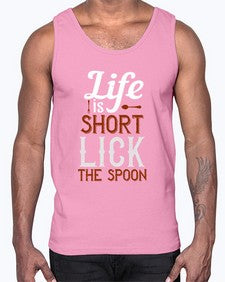 life is short lick the spoon 316#- cooking- Cotton Tank