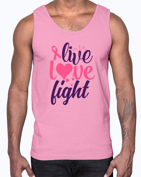 live love fight Style 8#- breast cancer- Cotton Tank