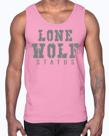 lone wolf status- wolf- Cotton Tank
