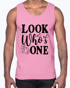 look whos one 262#- unicorn- Cotton Tank