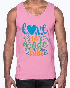 love my first grade tribe 519#- first grade- Cotton Tank