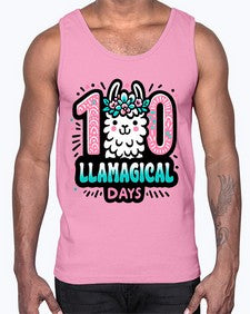 one hundred Llamagical Days 592#- one hundred days- Cotton Tank