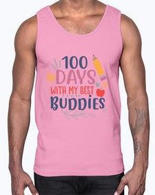 one hundred days with my best buddies 586#- one hundred days- Cotton Tank