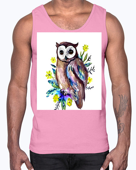 owl 14#- owl- Cotton Tank