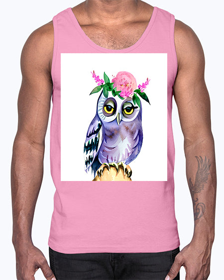 owl 15#- owl- Cotton Tank