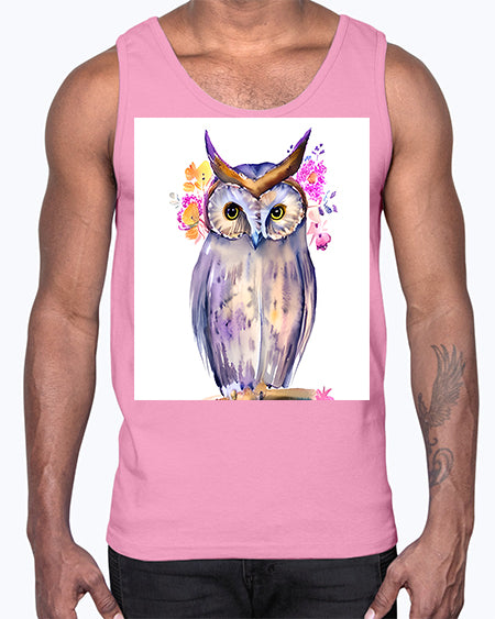 owl 22#- owl- Cotton Tank