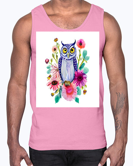 owl 25#- owl- Cotton Tank