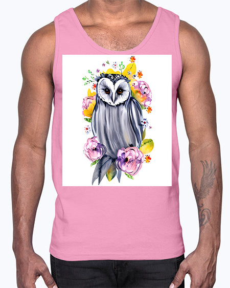 owl 27#- owl- Cotton Tank