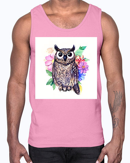owl 3#- owl- Cotton Tank