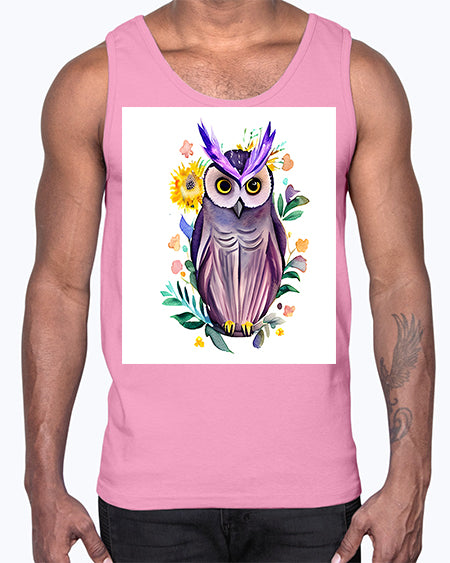 owl 7#- owl- Cotton Tank