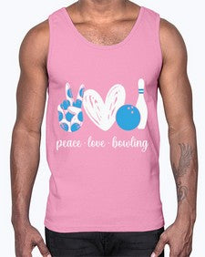 peace love bowling bowling 790#- bowling- Cotton Tank