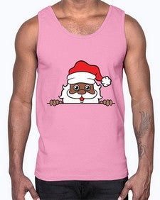 peekaboo black santa 19#- black boys or men- Cotton Tank
