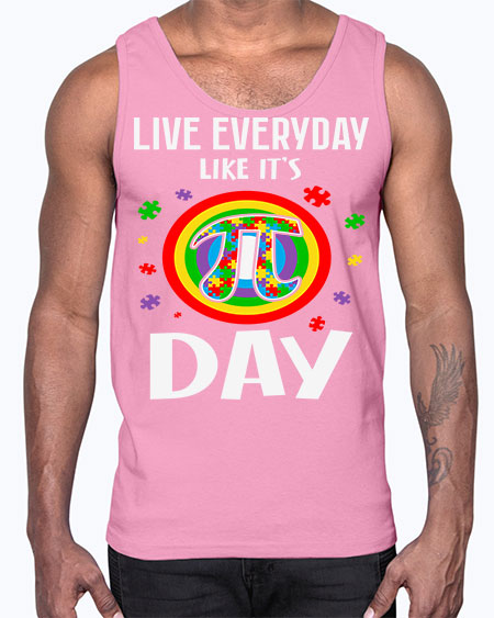 pi day autism puzzle math 111#- autism- Cotton Tank