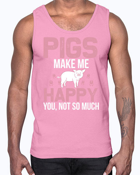 pigs make me happy Style 35#- pig- Cotton Tank